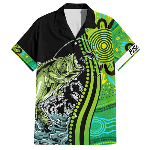 australia-fishing-hawaiian-shirt-aboriginal-rise-and-shine-a-bass-fish-jumps-out-of-water-and-aboriginal-patterns-inspired