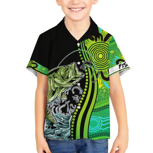 australia-fishing-hawaiian-shirt-aboriginal-rise-and-shine-a-bass-fish-jumps-out-of-water-and-aboriginal-patterns-inspired