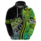 australia-fishing-hoodie-aboriginal-rise-and-shine-a-bass-fish-jumps-out-of-water-and-aboriginal-patterns-inspired