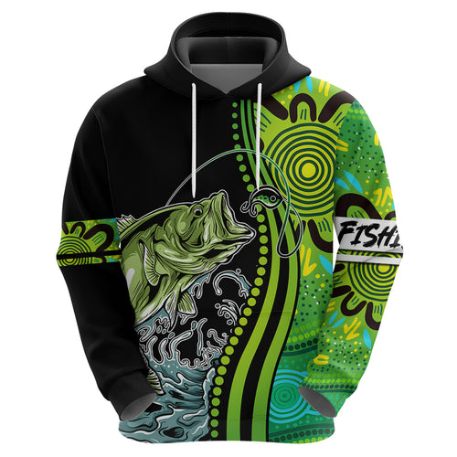 australia-fishing-hoodie-aboriginal-rise-and-shine-a-bass-fish-jumps-out-of-water-and-aboriginal-patterns-inspired
