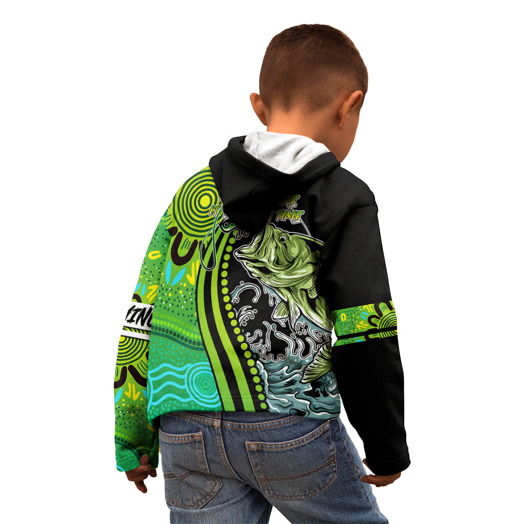 australia-fishing-kid-hoodie-aboriginal-rise-and-shine-a-bass-fish-jumps-out-of-water-and-aboriginal-patterns-inspired