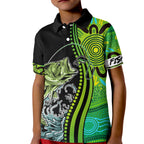australia-fishing-kid-polo-shirt-aboriginal-rise-and-shine-a-bass-fish-jumps-out-of-water-and-aboriginal-patterns-inspired