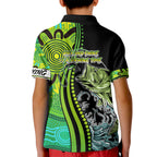 australia-fishing-kid-polo-shirt-aboriginal-rise-and-shine-a-bass-fish-jumps-out-of-water-and-aboriginal-patterns-inspired