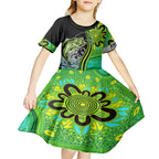 australia-fishing-kid-short-sleeve-dress-aboriginal-rise-and-shine-a-bass-fish-jumps-out-of-water-and-aboriginal-patterns-inspired