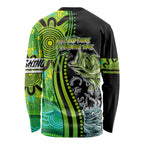 australia-fishing-long-sleeve-shirt-aboriginal-rise-and-shine-a-bass-fish-jumps-out-of-water-and-aboriginal-patterns-inspired