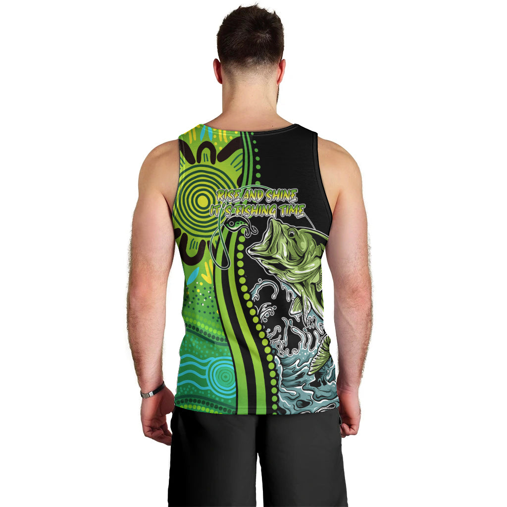 australia-fishing-men-tank-top-aboriginal-rise-and-shine-a-bass-fish-jumps-out-of-water-and-aboriginal-patterns-inspired