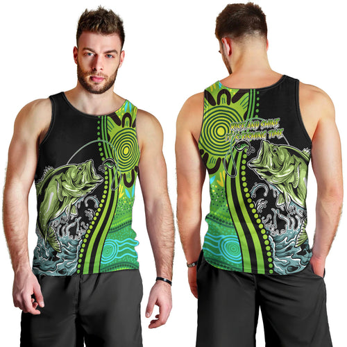 australia-fishing-men-tank-top-aboriginal-rise-and-shine-a-bass-fish-jumps-out-of-water-and-aboriginal-patterns-inspired
