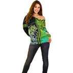 australia-fishing-off-shoulder-sweater-aboriginal-rise-and-shine-a-bass-fish-jumps-out-of-water-and-aboriginal-patterns-inspired