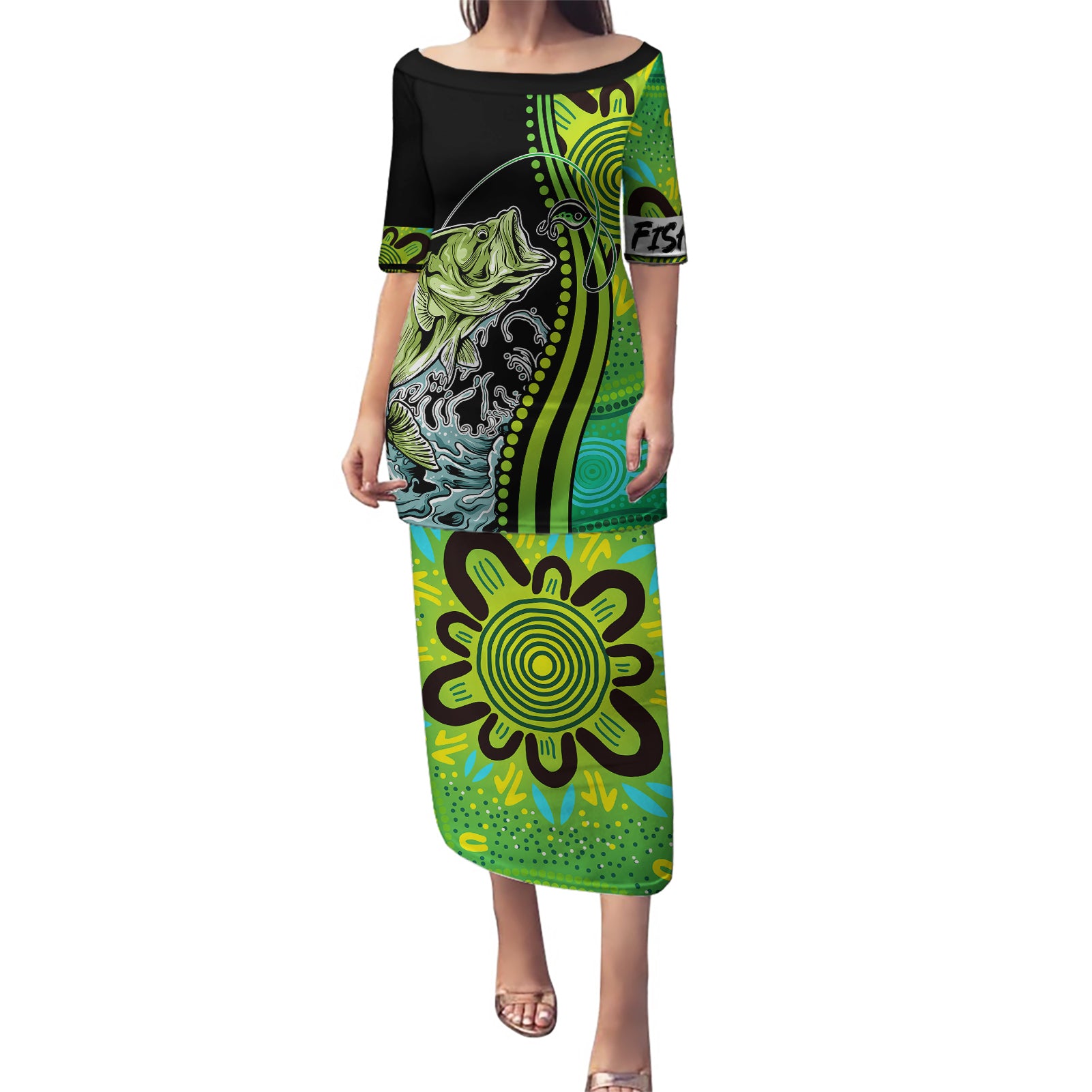 australia-fishing-puletasi-aboriginal-rise-and-shine-a-bass-fish-jumps-out-of-water-and-aboriginal-patterns-inspired