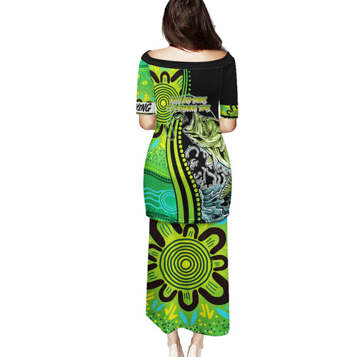 australia-fishing-puletasi-aboriginal-rise-and-shine-a-bass-fish-jumps-out-of-water-and-aboriginal-patterns-inspired