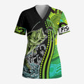 Australia Fishing Scrub Top Aboriginal Rise And Shine A Bass Fish Jumps Out Of Water And Aboriginal Patterns Inspired - Aussie Hoodie