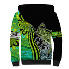 australia-fishing-sherpa-hoodie-aboriginal-rise-and-shine-a-bass-fish-jumps-out-of-water-and-aboriginal-patterns-inspired