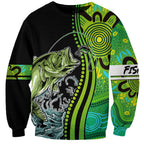 australia-fishing-sweatshirt-aboriginal-rise-and-shine-a-bass-fish-jumps-out-of-water-and-aboriginal-patterns-inspired