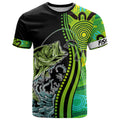 australia-fishing-t-shirt-aboriginal-rise-and-shine-a-bass-fish-jumps-out-of-water-and-aboriginal-patterns-inspired