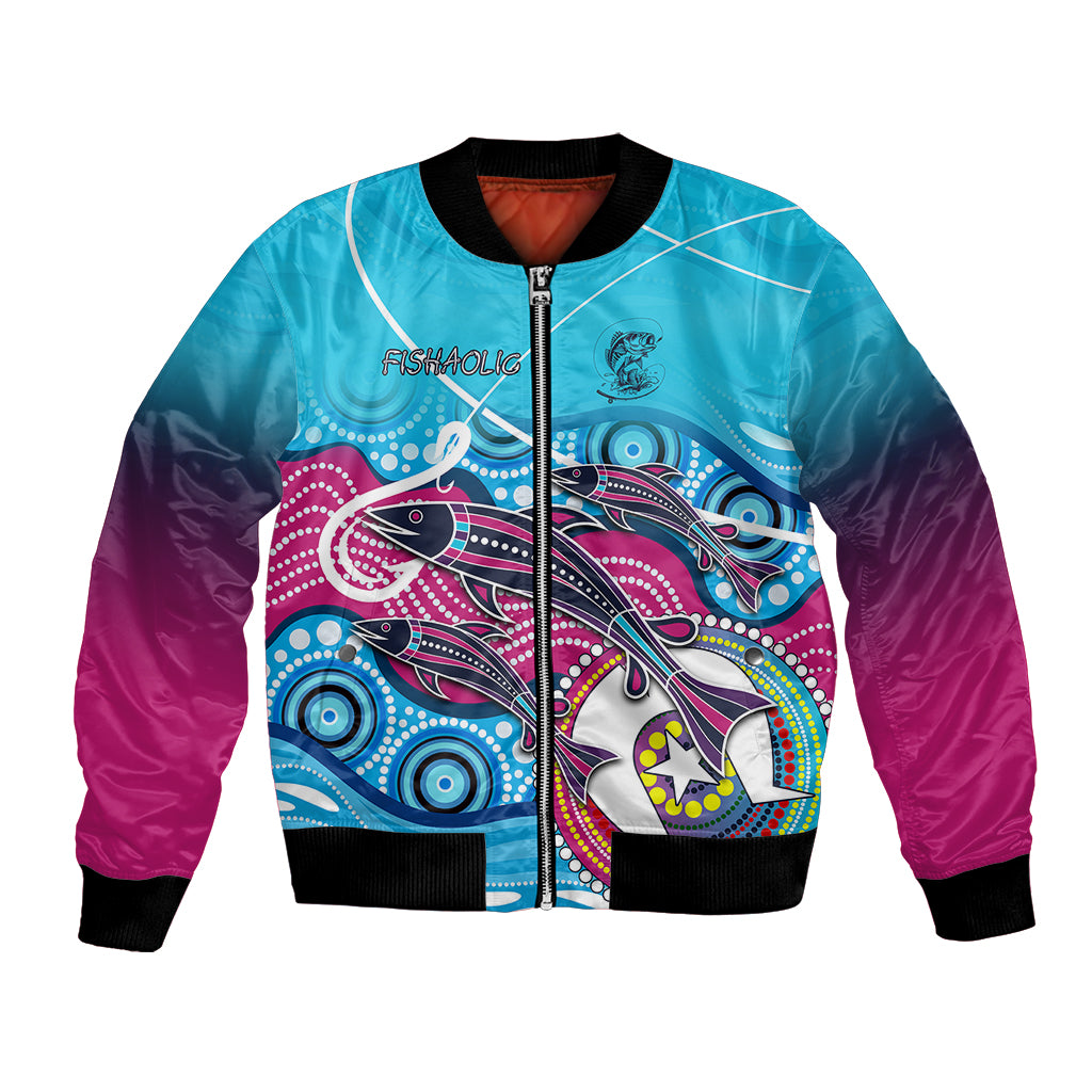 australia-fishing-bomber-jacket-fishaholic-with-the-dhari-symbol-and-aboriginal-pattern