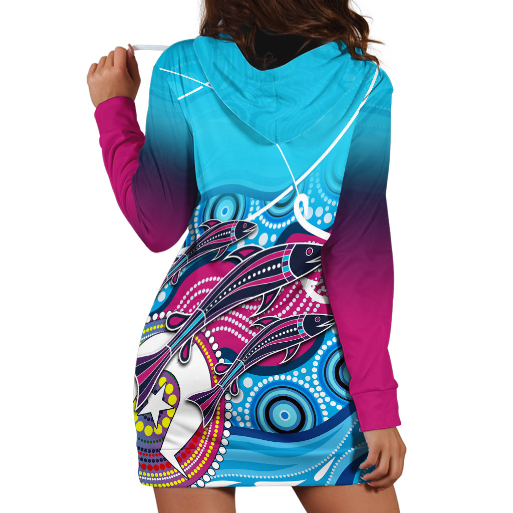 australia-fishing-hoodie-dress-fishaholic-with-the-dhari-symbol-and-aboriginal-pattern