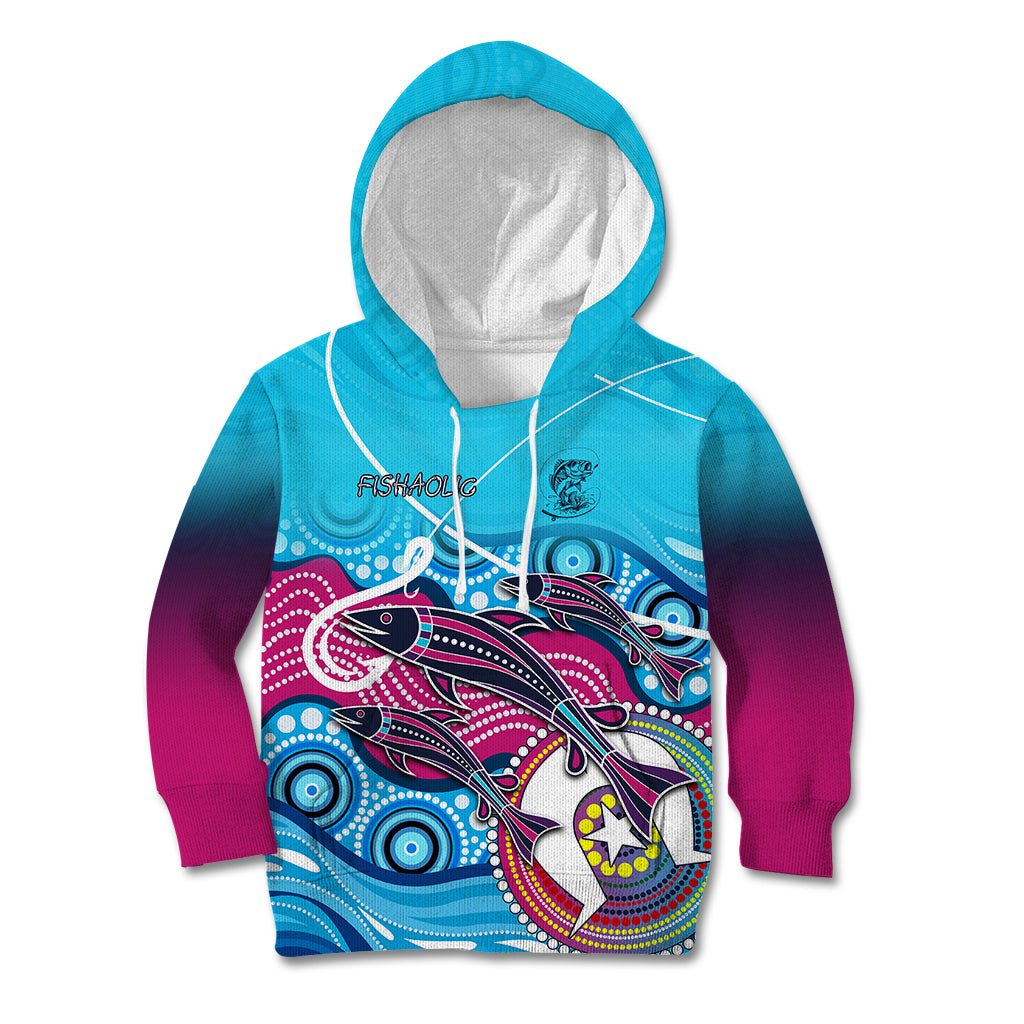 australia-fishing-kid-hoodie-fishaholic-with-the-dhari-symbol-and-aboriginal-pattern
