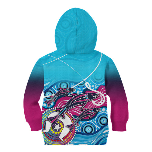 australia-fishing-kid-hoodie-fishaholic-with-the-dhari-symbol-and-aboriginal-pattern
