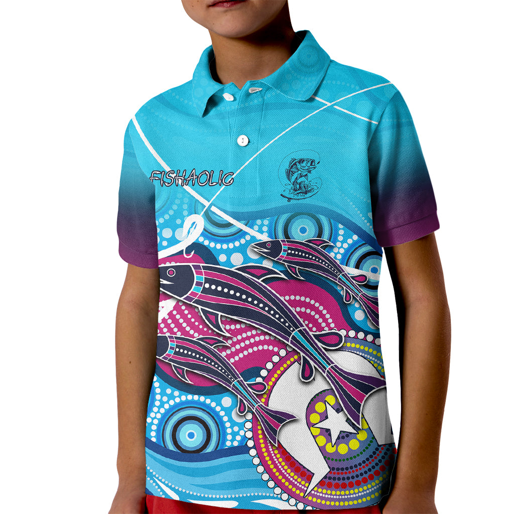 australia-fishing-kid-polo-shirt-fishaholic-with-the-dhari-symbol-and-aboriginal-pattern
