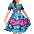 australia-fishing-kid-short-sleeve-dress-fishaholic-with-the-dhari-symbol-and-aboriginal-pattern