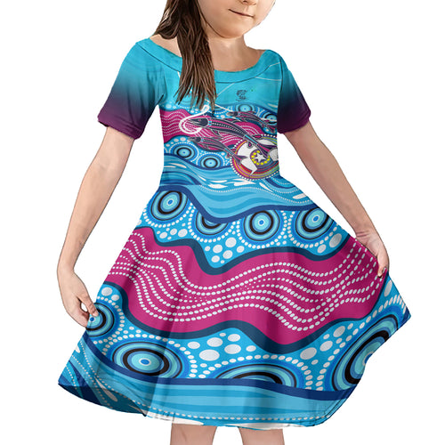 australia-fishing-kid-short-sleeve-dress-fishaholic-with-the-dhari-symbol-and-aboriginal-pattern