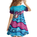 australia-fishing-kid-short-sleeve-dress-fishaholic-with-the-dhari-symbol-and-aboriginal-pattern