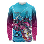 australia-fishing-long-sleeve-shirt-fishaholic-with-the-dhari-symbol-and-aboriginal-pattern