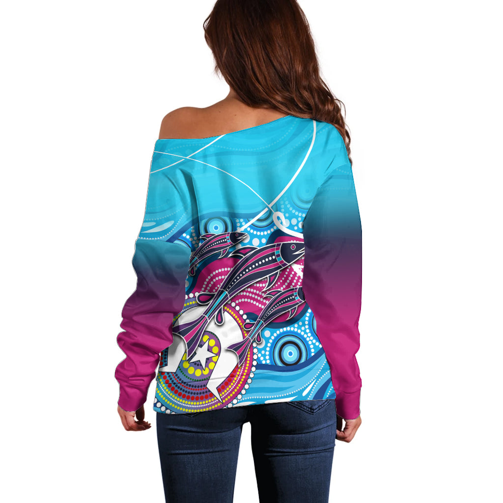australia-fishing-off-shoulder-sweater-fishaholic-with-the-dhari-symbol-and-aboriginal-pattern