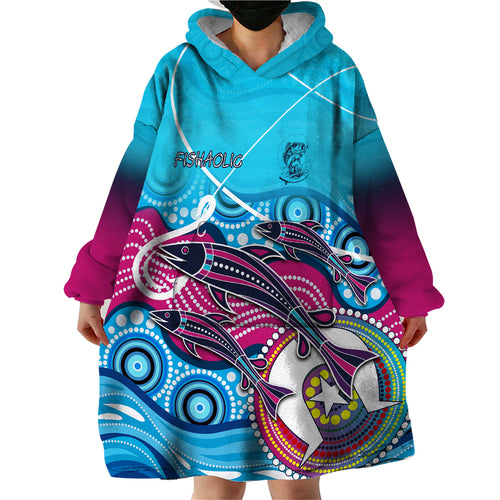 australia-fishing-wearable-blanket-hoodie-fishaholic-with-the-dhari-symbol-and-aboriginal-pattern