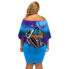 australia-fishing-family-matching-off-shoulder-short-dress-and-hawaiian-shirt-hooked-on-fishing-with-aboriginal-patterns