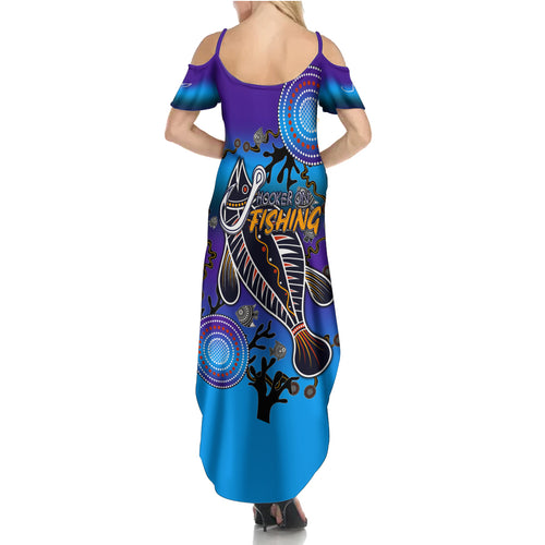 australia-fishing-family-matching-summer-maxi-dress-and-hawaiian-shirt-hooked-on-fishing-with-aboriginal-patterns