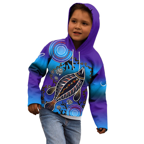 australia-fishing-kid-hoodie-hooked-on-fishing-with-aboriginal-patterns