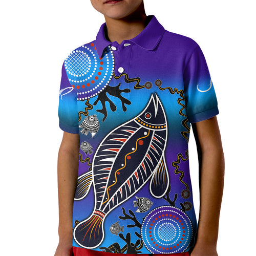 australia-fishing-kid-polo-shirt-hooked-on-fishing-with-aboriginal-patterns