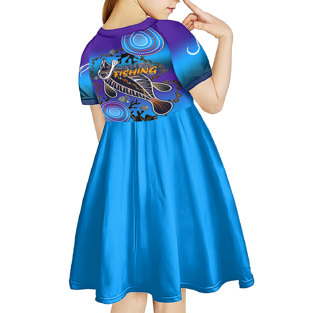 australia-fishing-kid-short-sleeve-dress-hooked-on-fishing-with-aboriginal-patterns
