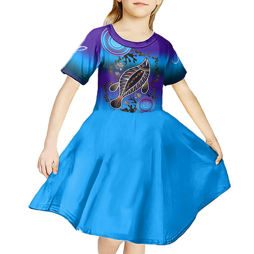 australia-fishing-kid-short-sleeve-dress-hooked-on-fishing-with-aboriginal-patterns