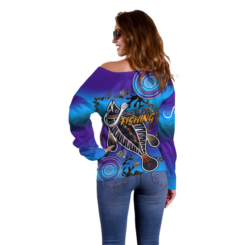 australia-fishing-off-shoulder-sweater-hooked-on-fishing-with-aboriginal-patterns
