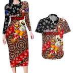 koalaty-christmas-couples-matching-long-sleeve-bodycon-dress-and-hawaiian-shirt-australia-koala-aboriginal