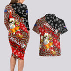 koalaty-christmas-couples-matching-long-sleeve-bodycon-dress-and-hawaiian-shirt-australia-koala-aboriginal
