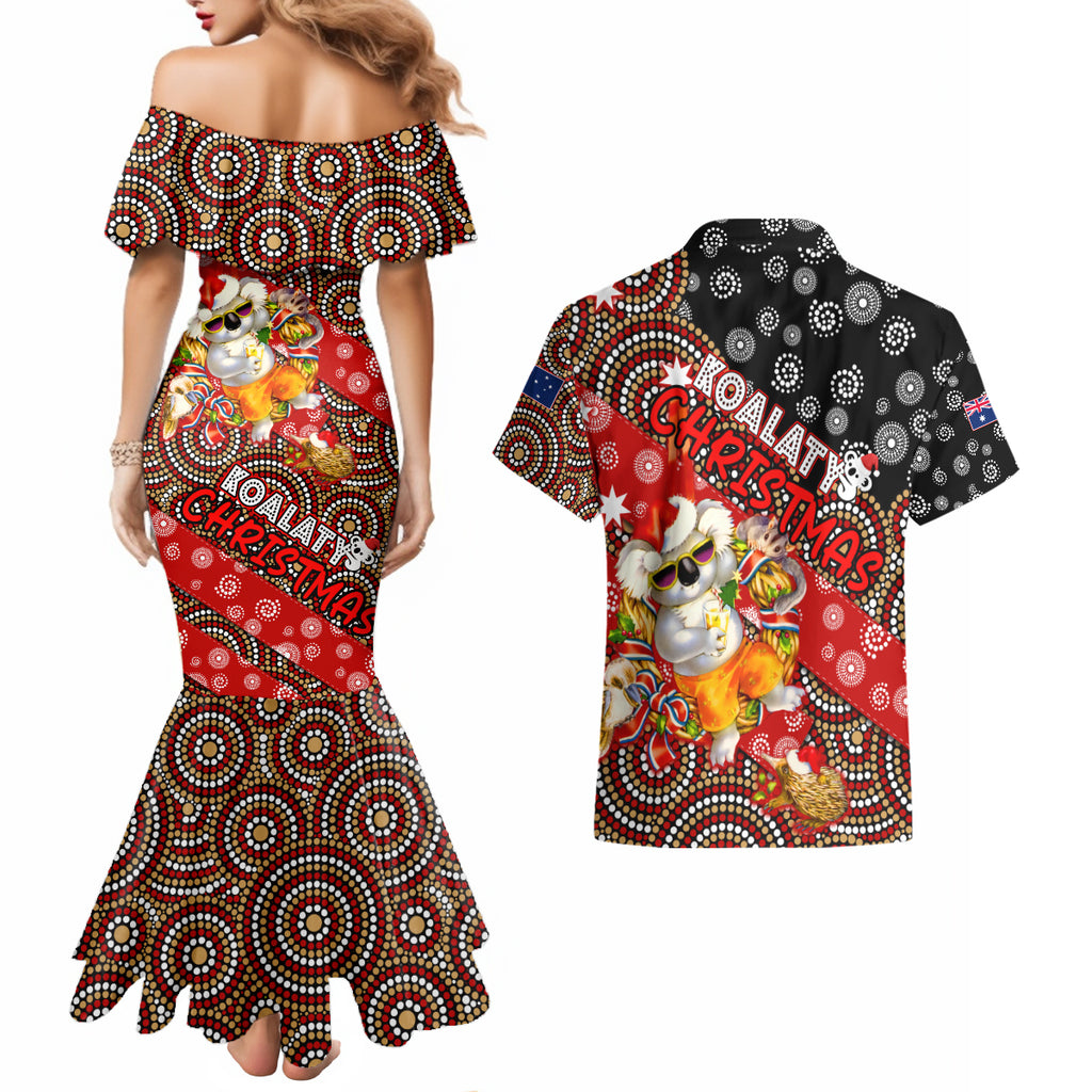koalaty-christmas-couples-matching-mermaid-dress-and-hawaiian-shirt-australia-koala-aboriginal
