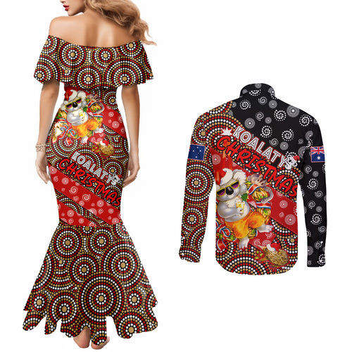 koalaty-christmas-couples-matching-mermaid-dress-and-long-sleeve-button-shirt-australia-koala-aboriginal