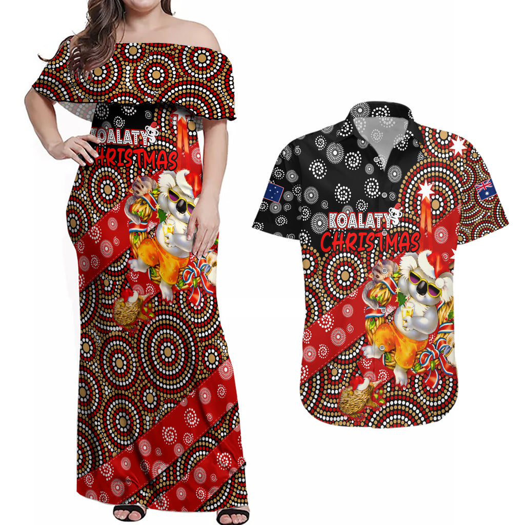 koalaty-christmas-couples-matching-off-shoulder-maxi-dress-and-hawaiian-shirt-australia-koala-aboriginal