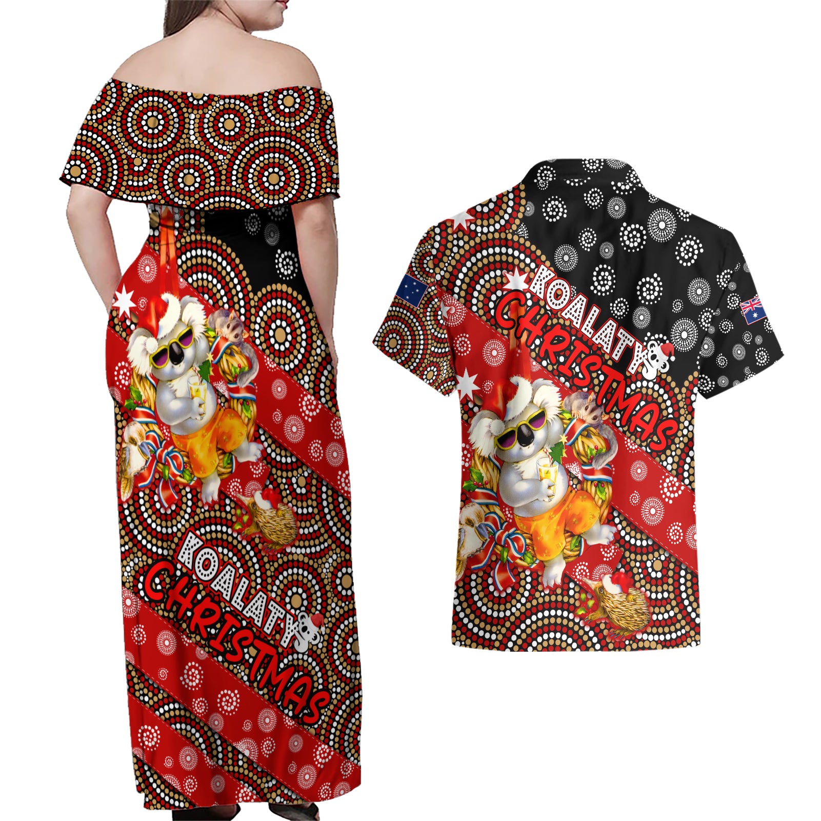 koalaty-christmas-couples-matching-off-shoulder-maxi-dress-and-hawaiian-shirt-australia-koala-aboriginal