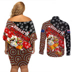 koalaty-christmas-couples-matching-off-shoulder-short-dress-and-long-sleeve-button-shirt-australia-koala-aboriginal