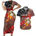 koalaty-christmas-couples-matching-short-sleeve-bodycon-dress-and-hawaiian-shirt-australia-koala-aboriginal