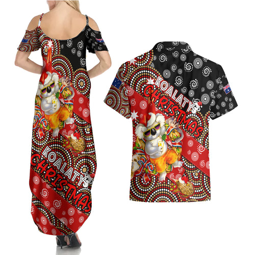 koalaty-christmas-couples-matching-summer-maxi-dress-and-hawaiian-shirt-australia-koala-aboriginal
