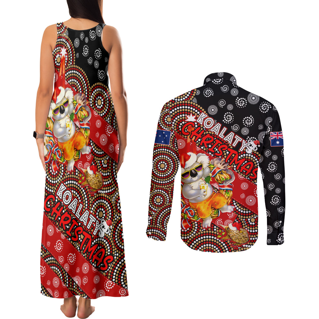 koalaty-christmas-couples-matching-tank-maxi-dress-and-long-sleeve-button-shirt-australia-koala-aboriginal