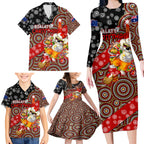 koalaty-christmas-family-matching-long-sleeve-bodycon-dress-and-hawaiian-shirt-australia-koala-aboriginal