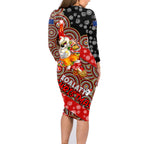 koalaty-christmas-family-matching-long-sleeve-bodycon-dress-and-hawaiian-shirt-australia-koala-aboriginal