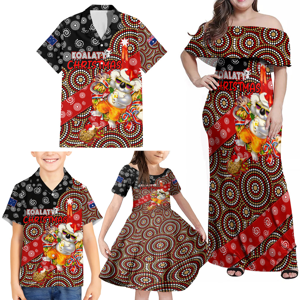 koalaty-christmas-family-matching-off-shoulder-maxi-dress-and-hawaiian-shirt-australia-koala-aboriginal