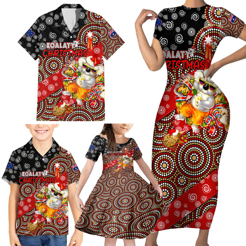 koalaty-christmas-family-matching-short-sleeve-bodycon-dress-and-hawaiian-shirt-australia-koala-aboriginal
